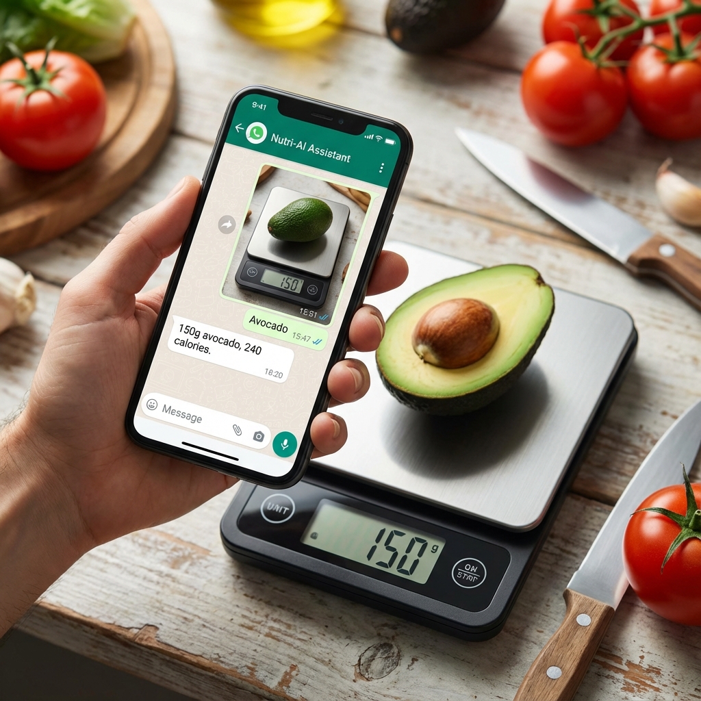 Usando app na cozinha
